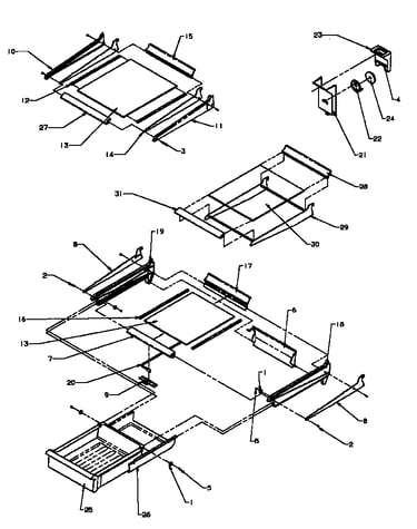 Cabinet shelving (ts18r2g/p1181803wg) (ts18r2l/p1181803wl) (ts18r2w/p1181803ww) (tsi18r2l/p1182103wl) (tsi18r2w/p1182103ww) (tx18r2l/p1181804wl) (tx18r2w/p1181804ww) (tx21r3e/p1181502we) (tx21r3l/p1181502wl) (tx21r3w/p1181502ww) (txi21r3e/p1182002we) (txi