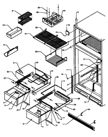 Cabinet shelving (tx22r3e/p1181602we) (tx22r3l/p1181602wl) (tx22r3w/p1181602ww) (txi22r3e/p1182004we) (txi22r3l/p1182004wl)