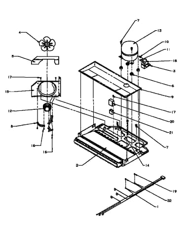 Compressor compartment (ts18r2g/p1181803wg) (ts18r2l/p1181803wl) (ts18r2w/p1181803ww) (tsi18r2l/p1182103wl) (tsi18r2w/p1182103ww) (tx18r2l/p1181804wl) (tx18r2w/p1181804ww) (tx19r2e/p1181902we) (tx19r2l/p1181902wl) (tx19r2w/p1181902ww) (tx19r3e/p1181907we)