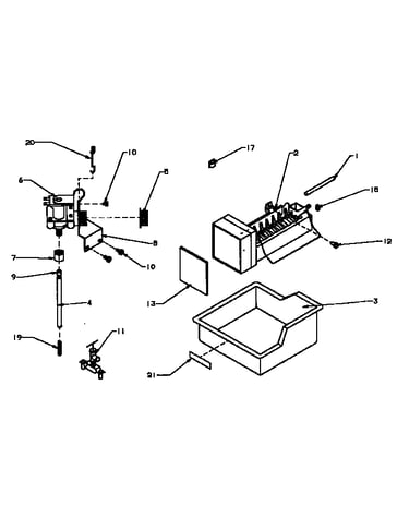 Add-on ice maker assembly for 32" top mount