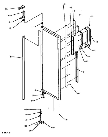 Refrigerator door hinge and trim parts