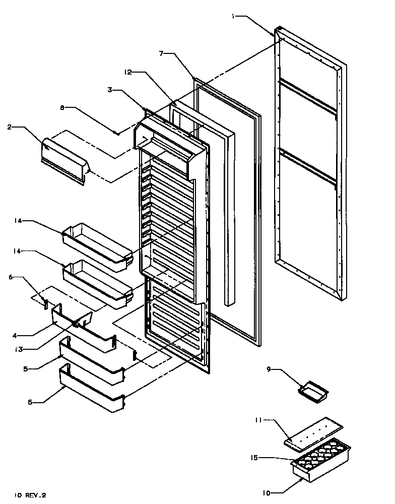 REFRIGERATOR DOOR (SX19NL/P1168702WL) (SX19NW/P1168702WW)