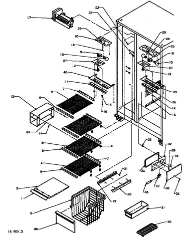 Freezer shelving and refrigerator light