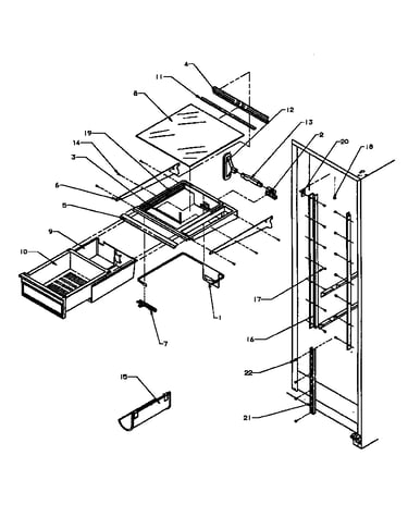 Refrigerator shelving and drawers