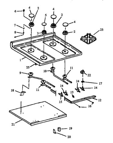 Sealed burner parts