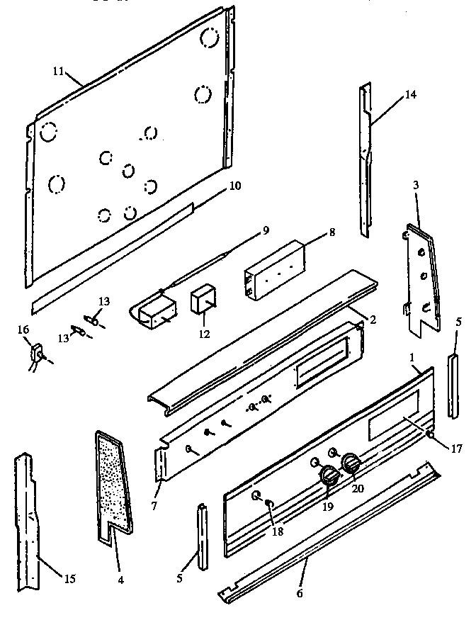 Backguard parts (ags750l/p1141236nl) (ags750w/p1141236nw)