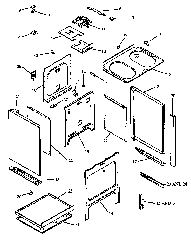 Oven cabinet assembly (est3992l/p1132620nl) (est3992l/p1132636nl) (est3992l/p1132637nl) (est3992l/p1132643nl) (est3992w/p1132620nw) (est3992w/p1132636nw) (est3992w/p1132637nw) (est3992w/p1132643nw)