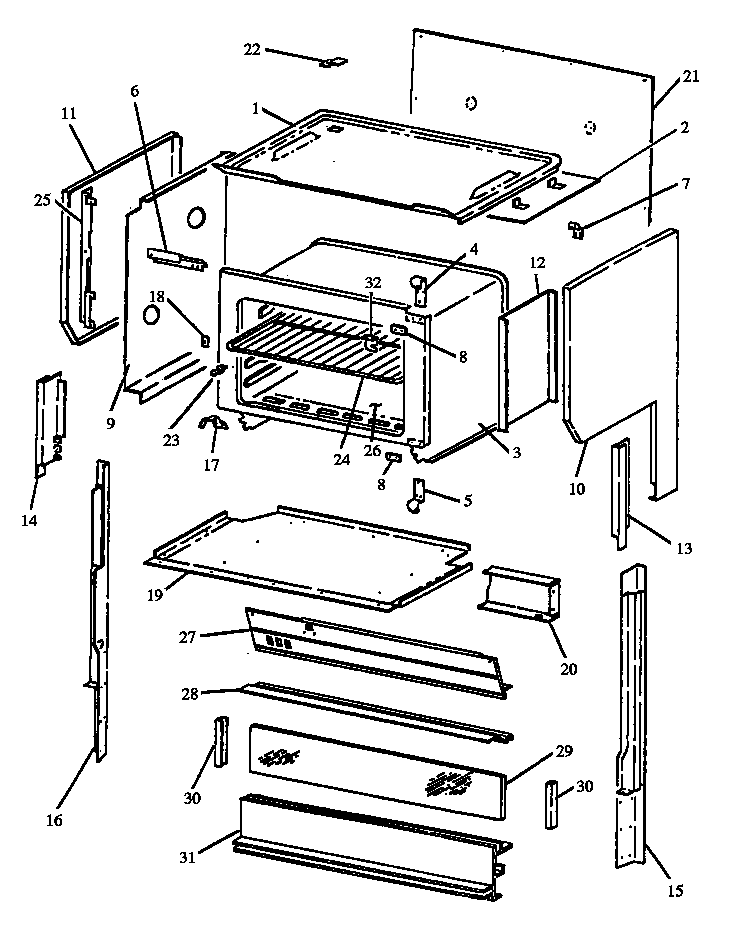Upper oven (est3992l/p1132620nl) (est3992l/p1132636nl) (est3992l/p1132637nl) (est3992l/p1132643nl) (est3992w/p1132620nw) (est3992w/p1132636nw) (est3992w/p1132637nw) (est3992w/p1132643nw)