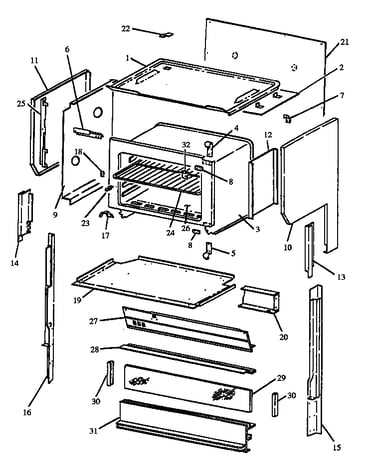 Upper oven (est3992l/p1132620nl) (est3992l/p1132636nl) (est3992l/p1132637nl) (est3992l/p1132643nl) (est3992w/p1132620nw) (est3992w/p1132636nw) (est3992w/p1132637nw) (est3992w/p1132643nw)