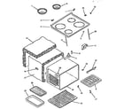 Amana ARR629L,W-P1130961NLW main top and oven assembly diagram