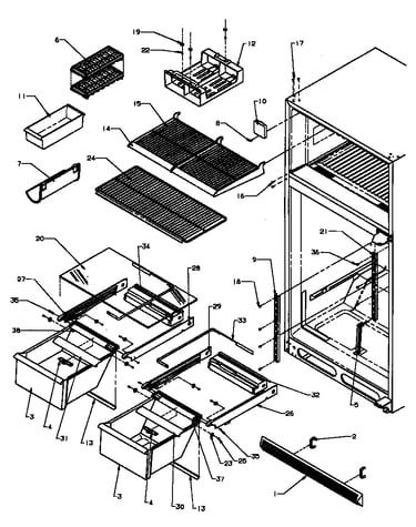 Cabinet shelving (tg18r2/p1181701wl) (tg18r2/p1181701ww) (tg18r2g/p1181701wg) (tz18r2g/p1181801wg) (tz18r2l/p1181801wl) (tz18r2w/p1181801ww)