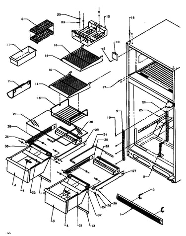 Cabinet shelving (tz21r3e/p1181501we) (tz21r3g/p1181501wg) (tz21r3l/p1181501wl) (tz21r3w/p1181501ww) (tzi21r3e/p1182001we) (tzi21r3l/p1182001wl) (tzi21r3w/p1182001ww)