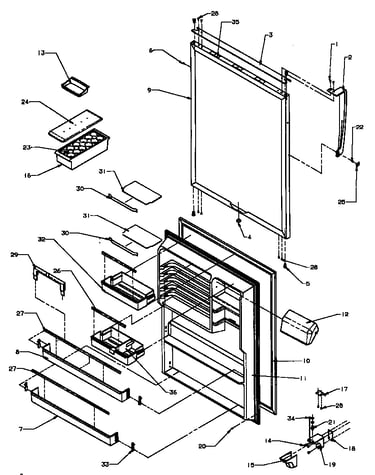 Refrigerator door (tc18a3l/p1181812wl) (tc18a3w/p1181812ww) (tci18a3l/p1182105wl) (tci18a3w/p1182105ww) (ts18a3l/p1181811wl) (ts18a3w/p1181811ww) (tsi18a3l/p1182106wl) (tsi18a3w/p1182106ww)