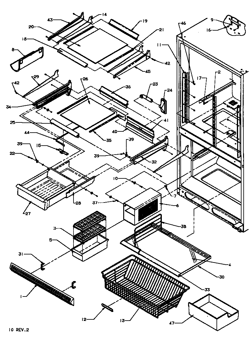 Refrigerator/freezer shelving (bp22a2e/p1161605we) (bp22a2l/p1161605wl) (bp22a2w/p1161605ww) (bx22a2e/p1161606we) (bx22a2l/p1161606wl) (bx22a2w/p1161606ww) (bx22r3e/p1183601we) (bx22r3l/p1183601wl) (bx22r3w/p1183601ww) (bx22re/p1161602we) (bx22re/p1161604