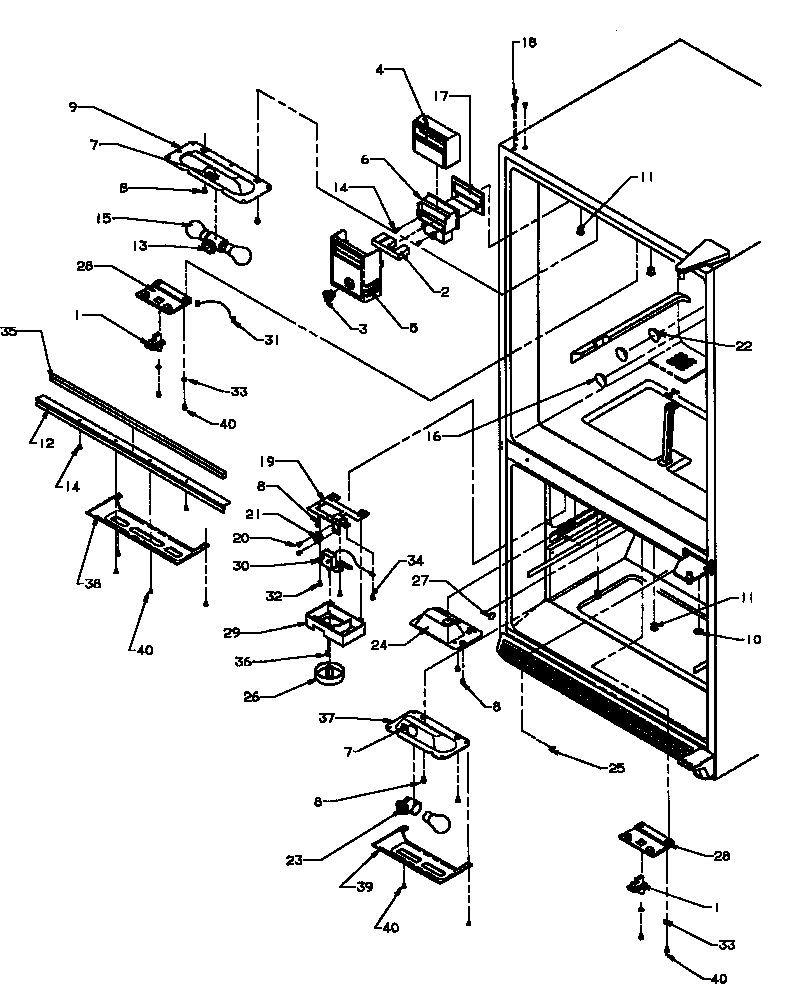 Refrigerator/freezer control switches & lights