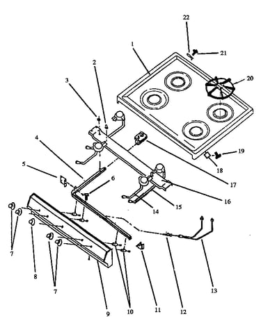 Maintop/control panel parts