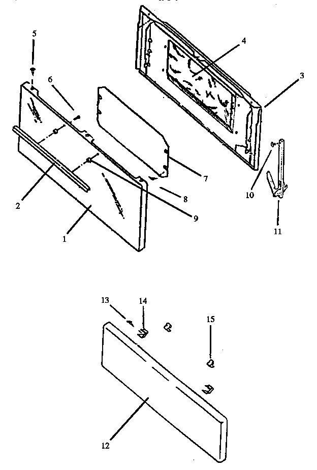 Oven door/fixed panel parts