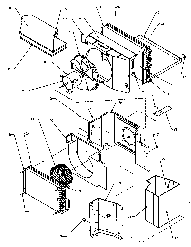 Evaporator, condenser, insulation & air flow system