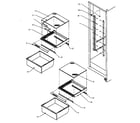 Amana SQD25NL-P1181303WL refrigerator shelving and drawers diagram