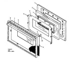 Amana SNE26AA/P1142424NW,L oven door assembly (sne26cb/p1142425nw,l) diagram