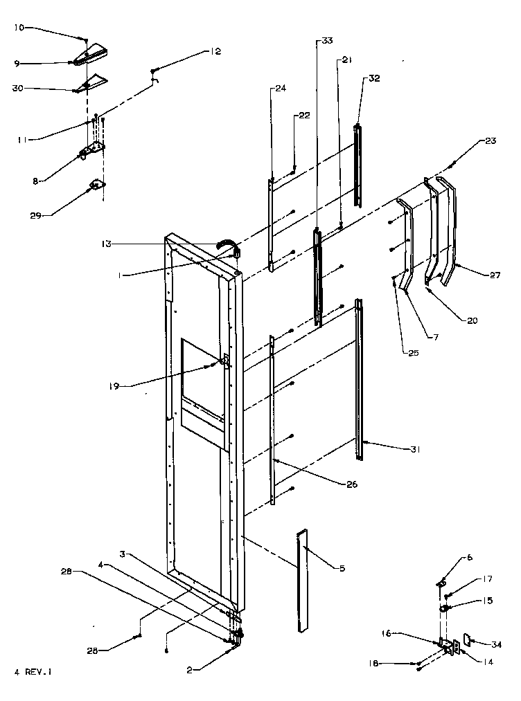 Freezer door hinge & trim parts (spd22nl/p1181306wl) (spd22nw/p1181306ww)