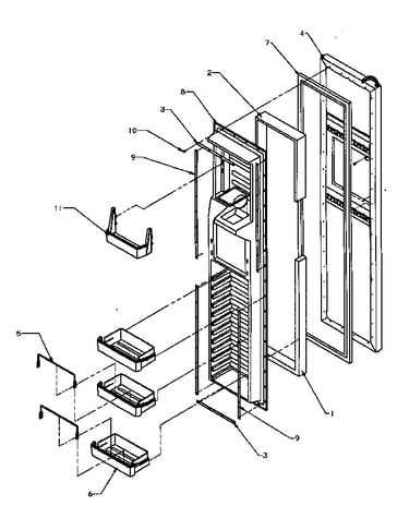 Freezer door (spd22nl/p1181306wl) (spd22nw/p1181306ww)