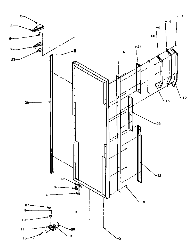 Refrigerator door hinge & trim parts (spd22nl/p1181306wl) (spd22nw/p1181306ww)