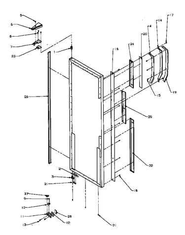 Refrigerator door hinge & trim parts (spd22nl/p1181306wl) (spd22nw/p1181306ww)