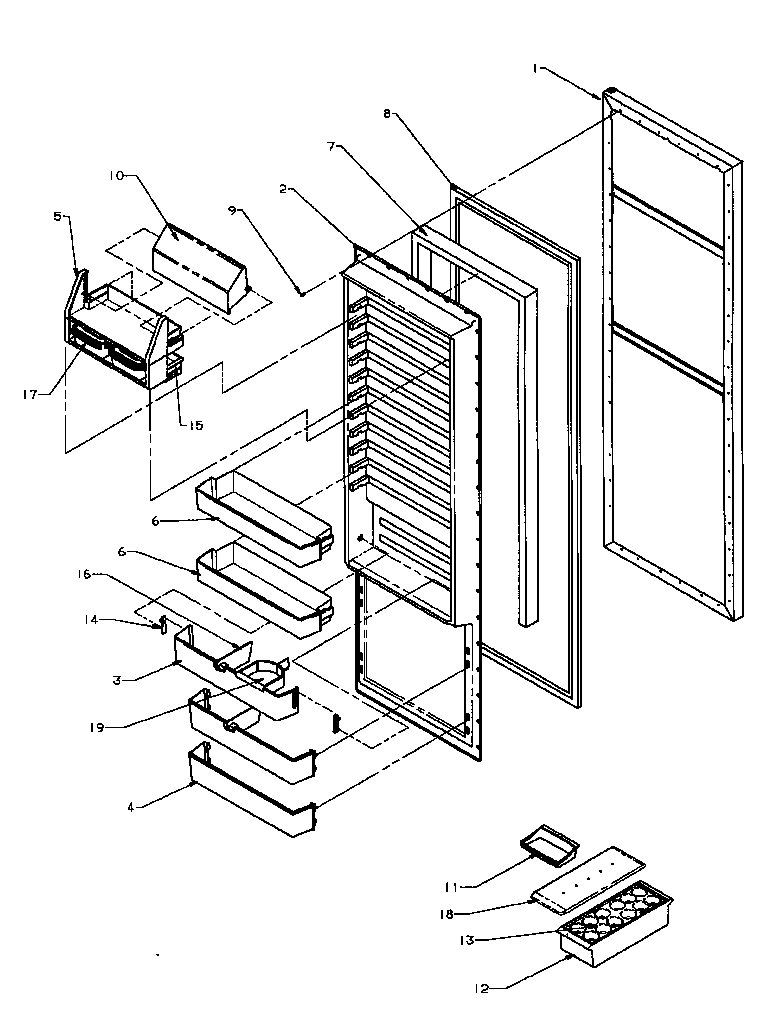 Refrigerator door (spd22nl/p1181306wl) (spd22nw/p1181306ww)