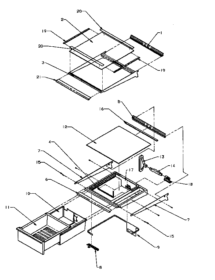 Refrigerator shelving & drawers (spd22nl/p1181306wl) (spd22nw/p1181306ww)