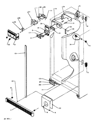 Refrigerator/freezer controls & cabinet parts (spd22nl/p1181306wl) (spd22nw/p1181306ww)