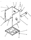 Cabinet, exhaust duct and base
