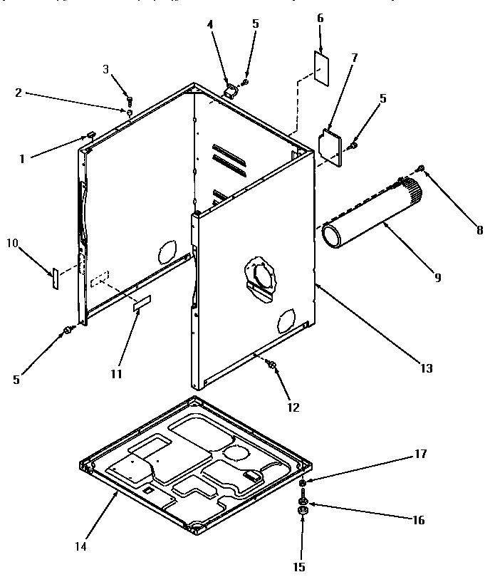 CABINET, EXHAUST DUCT AND BASE