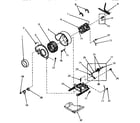 Speed Queen AEM633 motor, exhaust fan and belt diagram
