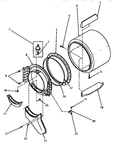 Front bulkhead, air duct, felt seal and cylinder