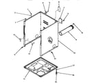 Speed Queen AG5419 cabinet, exhaust duct and base diagram