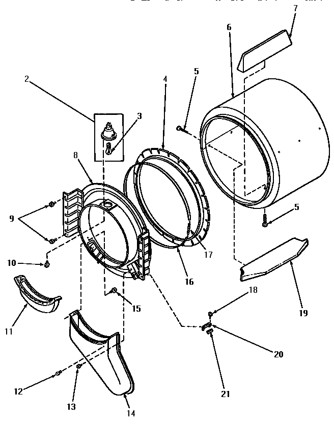 Front bulkhead, air duct, felt seal and cylinder