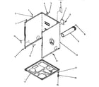 Speed Queen AG4419 cabinet, exhaust duct and base diagram