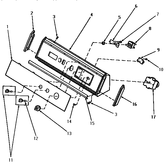 Graphics panel, control hood and controls