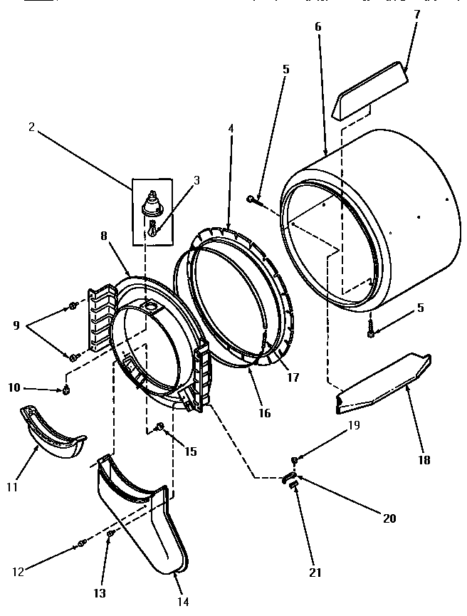 Front bulkhead, air duct, felt seal and cylinder