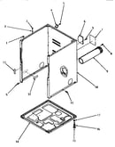 Cabinet, exhaust duct and base