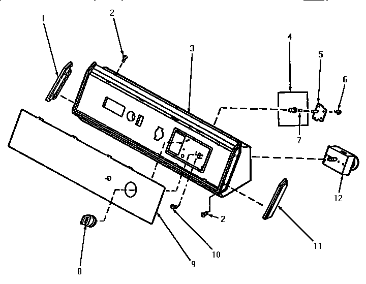 Graphics panel, control hood and controls
