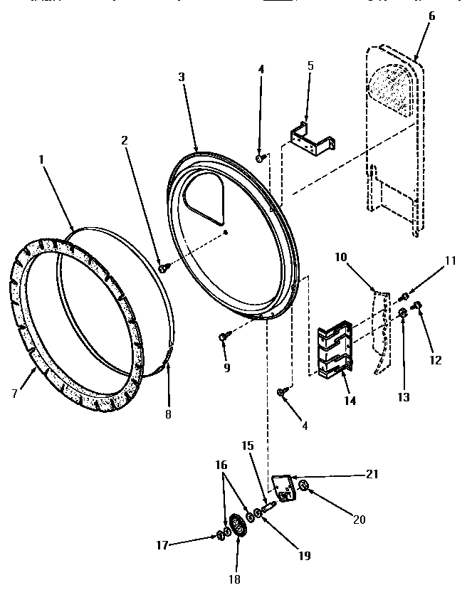 REAR BULKHEAD, FELT SEAL AND CYLINDER ROLLER