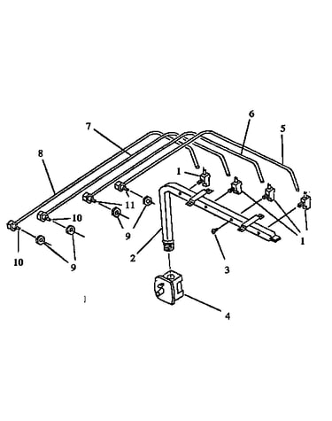Manifold and tubing assembly (pgt193ub/p1131602nb) (pgt193ub/p1131616nb) (pgt193ub1/p1131612nb) (pgt193ub2/p1131621nb) (pgt193uk/p1131602nk) (pgt193uw/p1131602nw) (pgt193uw/p1131616nw) (pgt193uw1/p1131612n) (pgt193uww1/p1131612nww) (pgt193uww2/p1131621nww