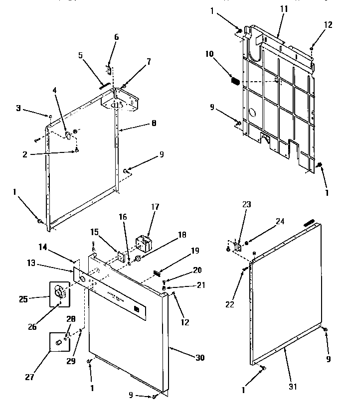 Control panel, control and panels (model da1040)