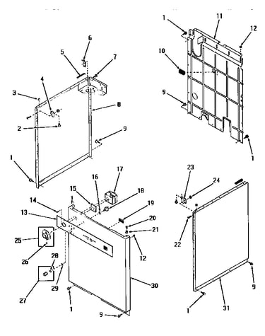 Control panel, control and panels (model da1040)