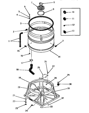 Boot, chassis and drain tub