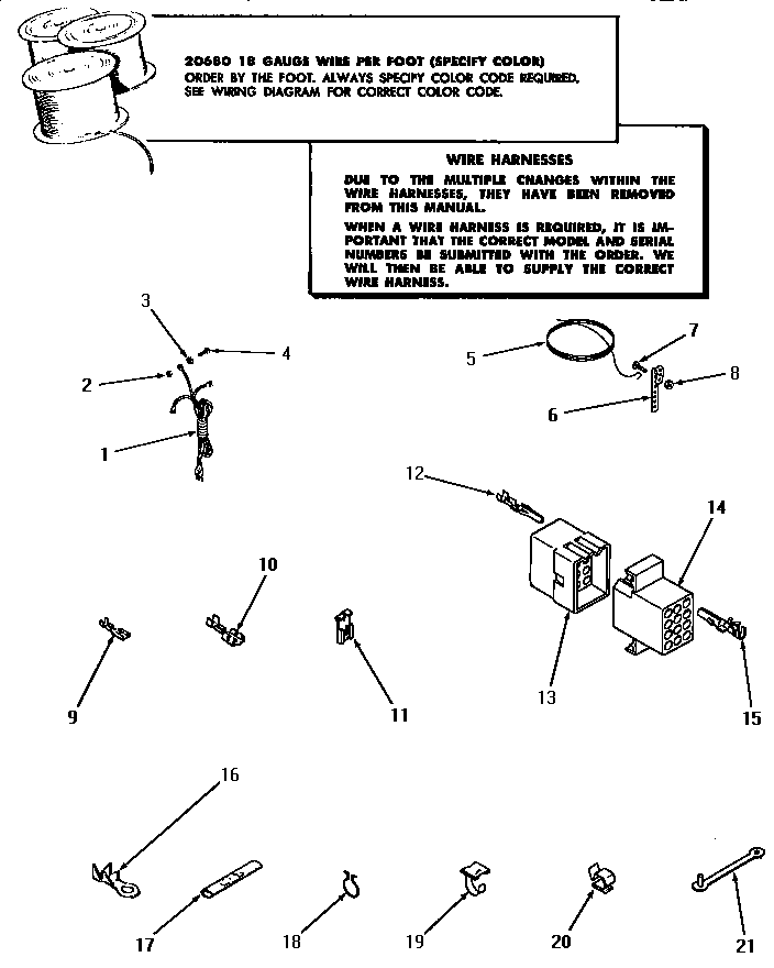 Power cord, wire and terminals