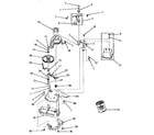 Speed Queen DA6111 counterbalance, weight, bracket and mounting plate diagram
