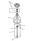 Agitator, shaft and fabric softener dispenser